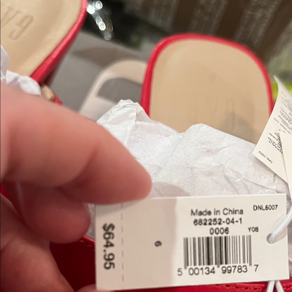 GAP Tomato Red Block Heel Sandals/NIB/6 - Picture 6 of 12